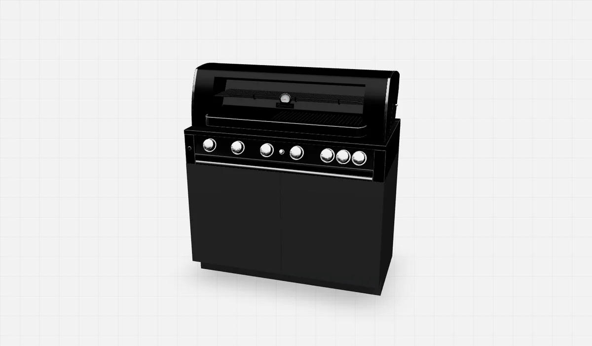 Galaxy Black Classic six-burner BBQ — rendered from the showcase model