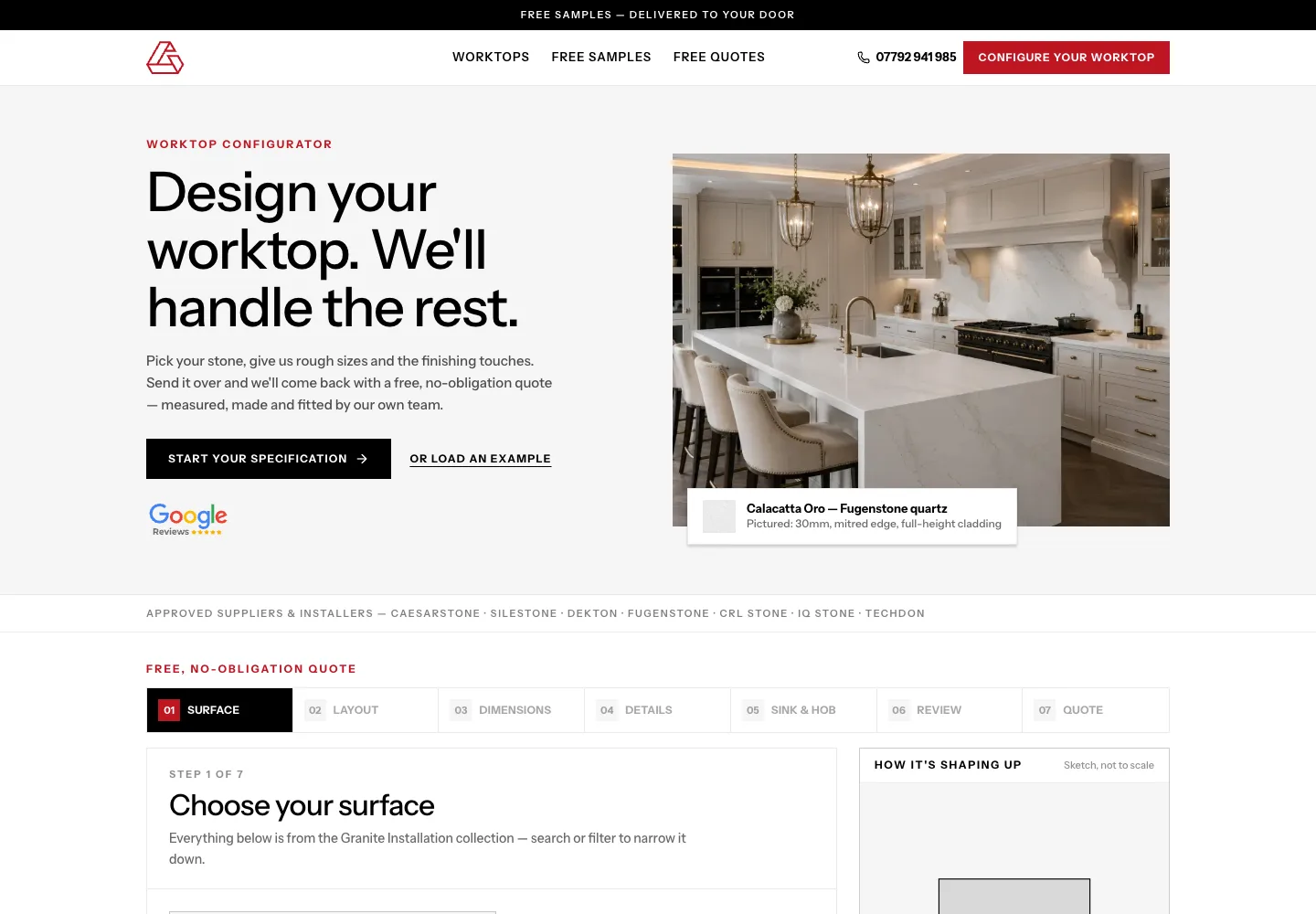 Granite Worktop Configurator — captured from the public project